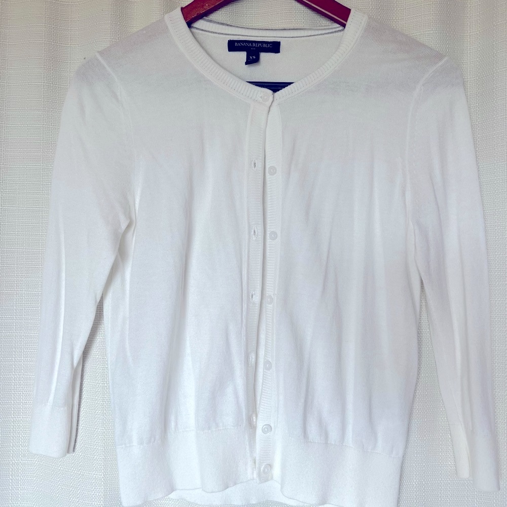 Banana Republic Silk Blend Cardigan Sweater Button Up